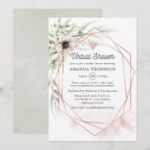 Watercolor Eucalyptus Geometric Virtual Shower Invitation