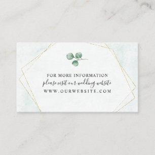 Watercolor Eucalyptus + Gold RSVP wedding website Enclosure Card