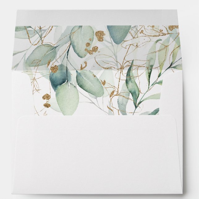Watercolor eucalyptus greenery 5x7 envelopes (Creator Uploaded)