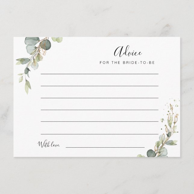watercolor eucalyptus greenery advice (Front)