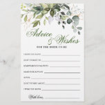 Watercolor Eucalyptus Greenery Advice Card<br><div class="desc">Watercolor Eucalyptus Greenery Advice Card.
Personalize with the bride to be's name and date of shower. 
For further customization,  please click the "customize further" link. If you need help,  contact me please.</div>