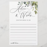 Watercolor Eucalyptus Greenery Advice Card<br><div class="desc">Watercolor Eucalyptus Greenery Advice Card.
Personalize with the bride to be's name and date of shower. 
For further customization,  please click the "customize further" link. If you need help,  contact me please.</div>