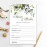 Watercolor Eucalyptus Greenery Advice Card<br><div class="desc">Watercolor Eucalyptus Greenery Advice Card.
Personalize with the bride to be's name and date of shower. 
For further customization,  please click the "customize further" link. If you need help,  contact me please.</div>