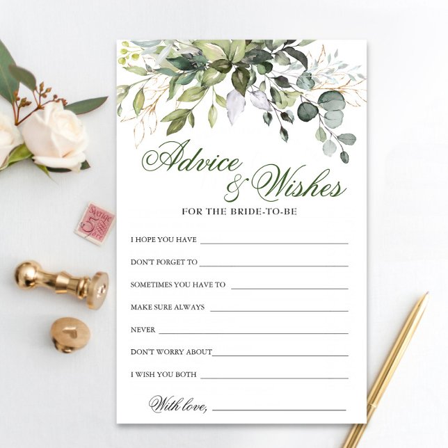 Watercolor Eucalyptus Greenery Advice Card (Creator Uploaded)