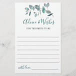 Watercolor Eucalyptus Greenery Advice Card<br><div class="desc">Watercolor Eucalyptus Greenery Advice Card.
Personalize with the bride to be's name and date of shower. 
For further customization,  please click the "customize further" link. If you need help,  contact me please.</div>