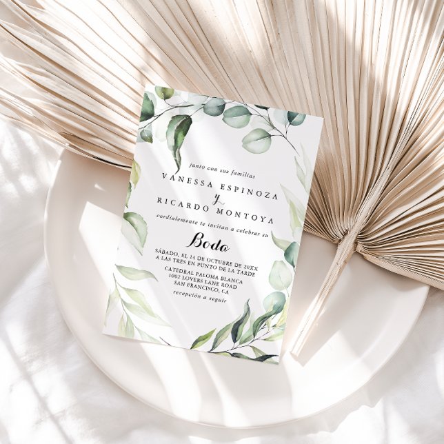Watercolor Eucalyptus Greenery Boda Invitation (Creator Uploaded)