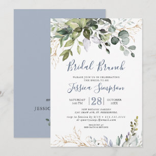 Watercolor Eucalyptus Greenery Bridal  Brunch Invitation