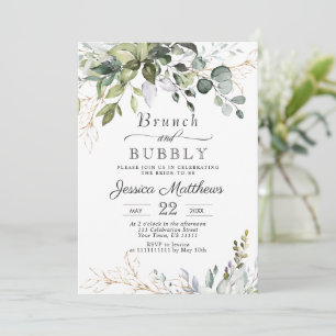 Watercolor Eucalyptus Greenery Brunch & Bubbly Invitation