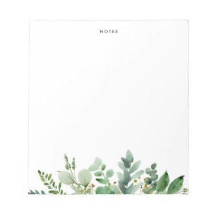 Watercolor Eucalyptus Greenery Custom Notepad