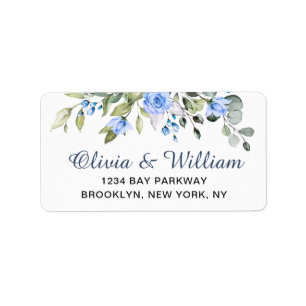 Watercolor Eucalyptus Greenery Elegant Address Label