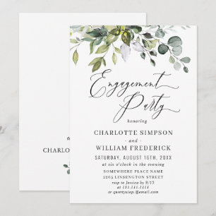 Watercolor Eucalyptus Greenery ENGAGEMENT PARTY Invitation