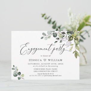 Watercolor Eucalyptus Greenery ENGAGEMENT PARTY Invitation