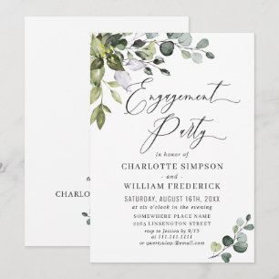 Watercolor Eucalyptus Greenery ENGAGEMENT PARTY Invitation