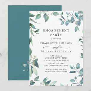 Watercolor Eucalyptus Greenery ENGAGEMENT PARTY Invitation