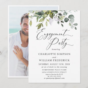 Watercolor Eucalyptus Greenery ENGAGEMENT PARTY Invitation
