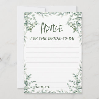 Watercolor Eucalyptus Greenery floral  Advice Card