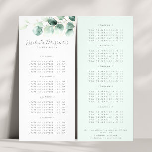 Watercolor Eucalyptus Greenery Gold Foliage Rack Card