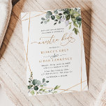 Watercolor Eucalyptus Greenery Gold Neustra Boda Invitation<br><div class="desc">This elegant collection features mixed watercolor greenery leaves paired with a classy serif & delicate sans font in black,  with a monogram on the back. Matching items available.</div>
