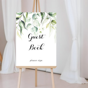 Watercolor Eucalyptus Greenery Guest Book Sign