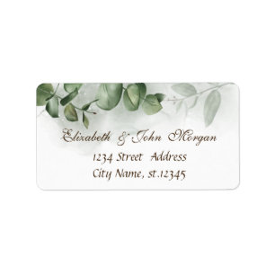 Watercolor Eucalyptus Greenery  Label