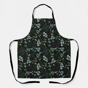 Watercolor Eucalyptus Greenery Leaves Apron
