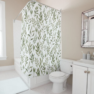 Watercolor Eucalyptus Greenery Leaves Pattern 