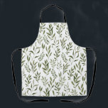 Watercolor Eucalyptus Greenery Leaves Pattern Apron<br><div class="desc">Watercolor eucalyptus greenery leaves pattern</div>