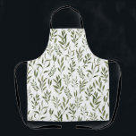 Watercolor Eucalyptus Greenery Leaves Pattern Apron<br><div class="desc">Watercolor eucalyptus greenery leaves pattern</div>