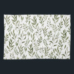 Watercolor Eucalyptus Greenery Leaves Pattern  Kitchen Towel<br><div class="desc">Watercolor eucalyptus greenery leaves pattern</div>