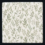 Watercolor Eucalyptus Greenery Leaves Pattern  Stone Coaster<br><div class="desc">Watercolor eucalyptus greenery leaves pattern</div>