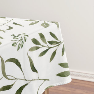 Watercolor Eucalyptus Greenery Leaves Pattern Tablecloth