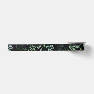 Watercolor Eucalyptus Greenery Leaves Satin Ribbon