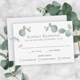 Watercolor Eucalyptus Greenery RSVP with Entrees