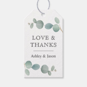 Watercolor Eucalyptus Greenery Thank You Favour Gift Tags