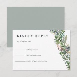 Watercolor Eucalyptus Greenery Wedding Reply Enclosure Card