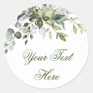 Watercolor Eucalyptus Greenery Wedding Thank You Classic Round Sticker