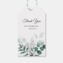 Watercolor eucalyptus greenery wedding thank you