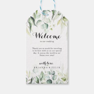 Watercolor Eucalyptus Greenery Wedding Welcome Gift Tags