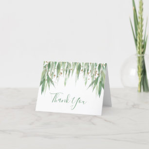 Watercolor Eucalyptus Hanging Leaves Thank You Card
