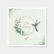 Watercolor Eucalyptus Hummingbird Baby Shower