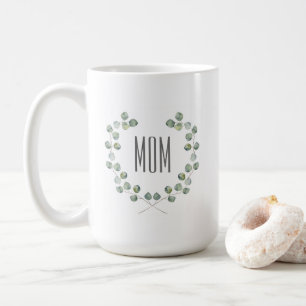 Watercolor Eucalyptus Leaf Frame   Mother's Day Coffee Mug