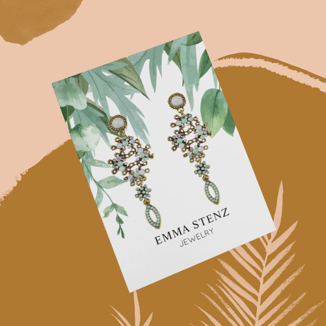 Watercolor Eucalyptus Leaves Earring Display Card (Creator Uploaded)
