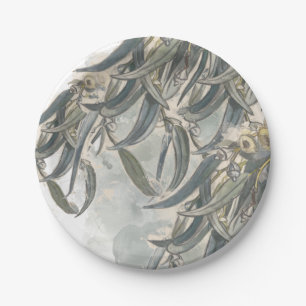 Watercolor Eucalyptus Leaves Greenery Paper Plate