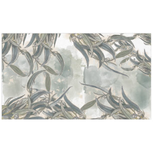 Watercolor Eucalyptus Leaves Greenery Tablecloth