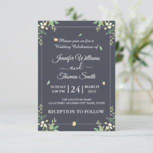 Watercolor Eucalyptus Leaves Greenery Wedding  Invitation