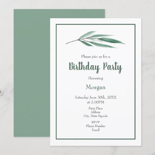 Watercolor Eucalyptus Leaves Invitation