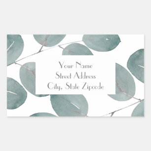 Watercolor Eucalyptus Leaves Labels