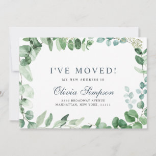 Watercolor Eucalyptus Moving Announcement Card