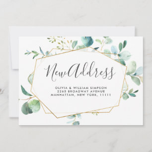 Watercolor Eucalyptus Moving Announcement Card