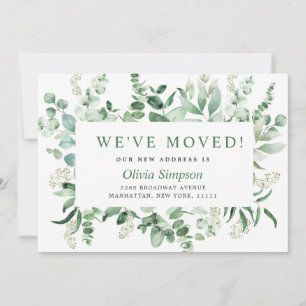Watercolor Eucalyptus Moving Announcement Cards